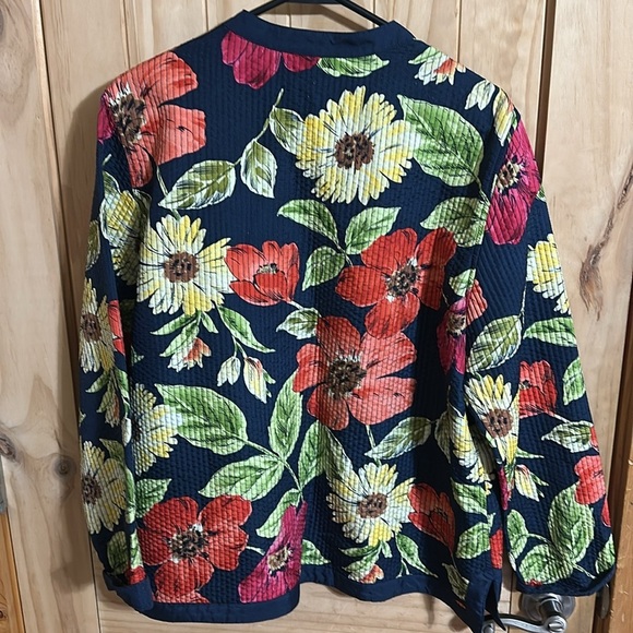 Alfred Dunner Floral Button-Up Light Jacket - Picture 4 of 5
